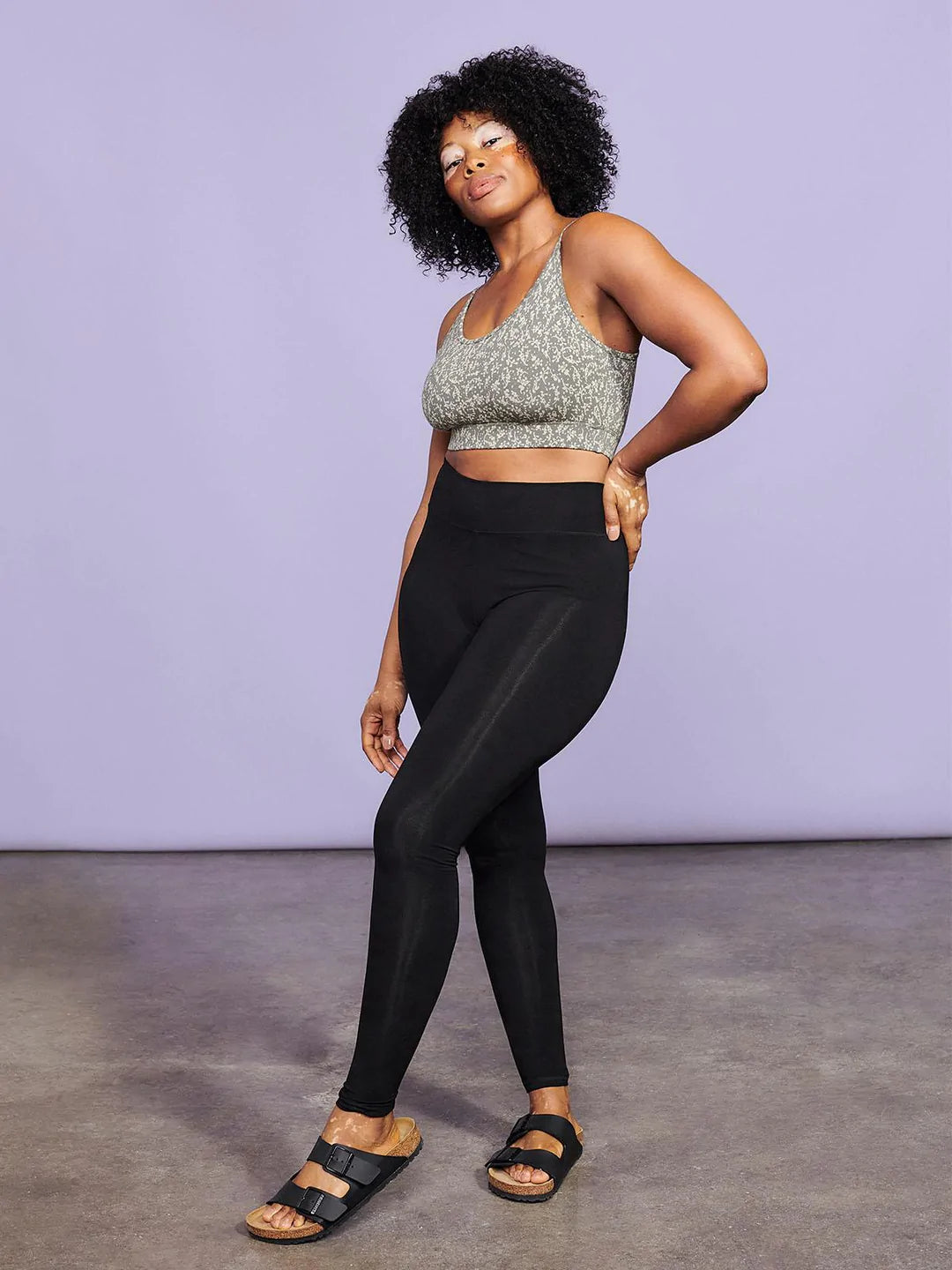 Thought Essential Bamboo Organic Cotton Thick Leggings Black