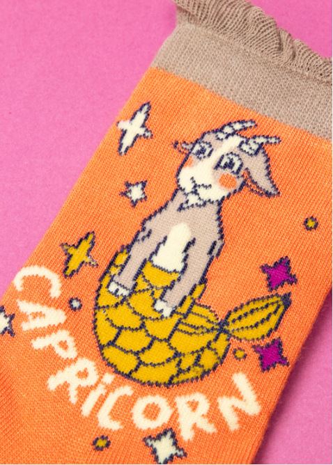 Powder Capricorn Zodiac Ankle Socks