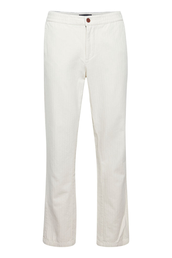 Men's Trousers Men's Cotton Trousers Blend Woven Pants Cloud Cream Casual Wear Trousers by Blend
