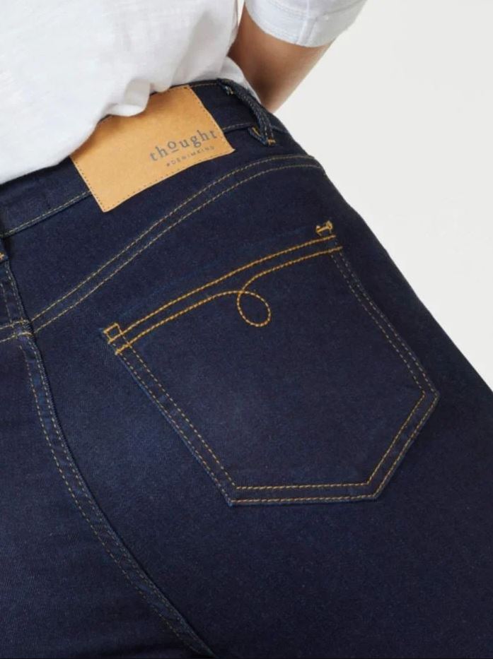 Thought Essential GOTS Organic Cotton Skinny Jean Dark Blue Wash - Size: 18