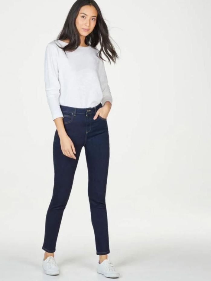 Thought Essential GOTS Organic Cotton Skinny Jean Dark Blue Wash - Size: 18