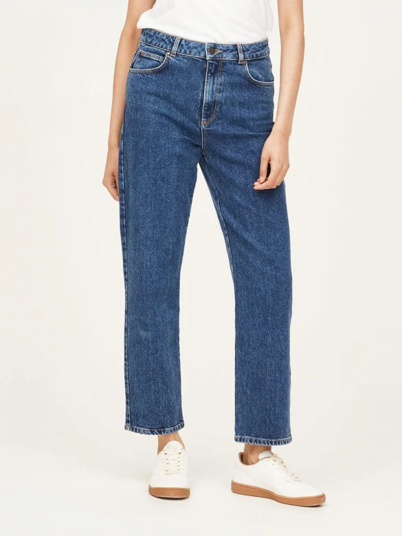 Thought GOTS Straight Jeans Mid Blue Wash
