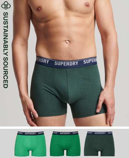 Superdry Classic Boxer Triple Pack Enamel/Oregon/Bright Green