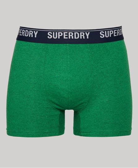 Superdry Organic Cotton Classic Boxer Triple Pack Enamel/Oregon/Bright Green