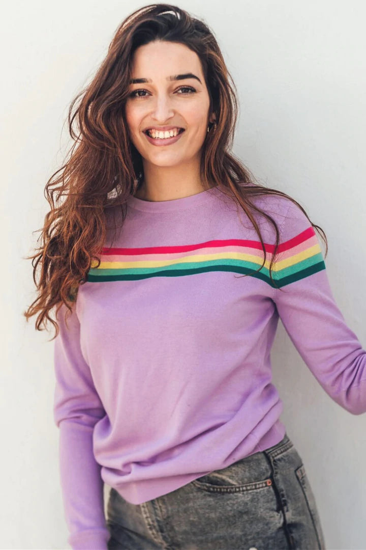 Sugarhill Brighton Rita Jumper Rainbow Split Lilac A Brilliant Disguise