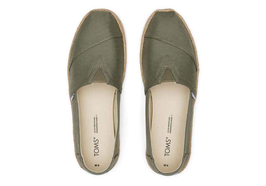 TOMS Alpargata Rope Espadrille Vetiver Grey - Size: 36.5EU/4UK