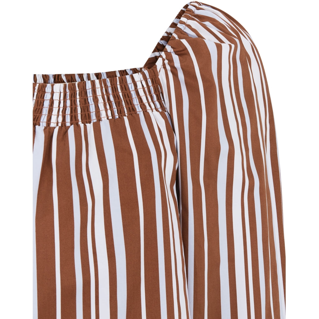 Esmé Studios ESGinny 3/4 Blouse Stripe Sequoia/Gray Dawn/Snow White