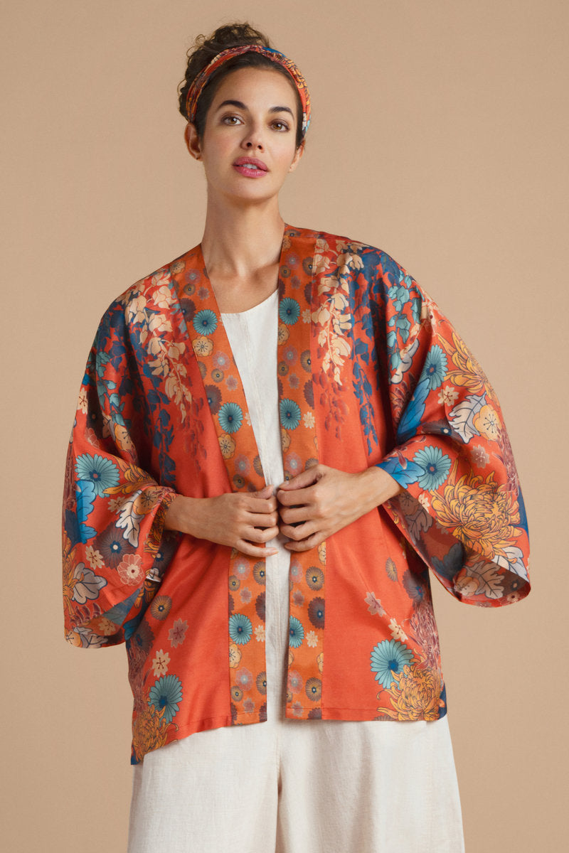 Vænne sig til Konvertere dø Powder Trailing Wisteria Kimono Jacket Terracotta - A Brilliant Disguise
