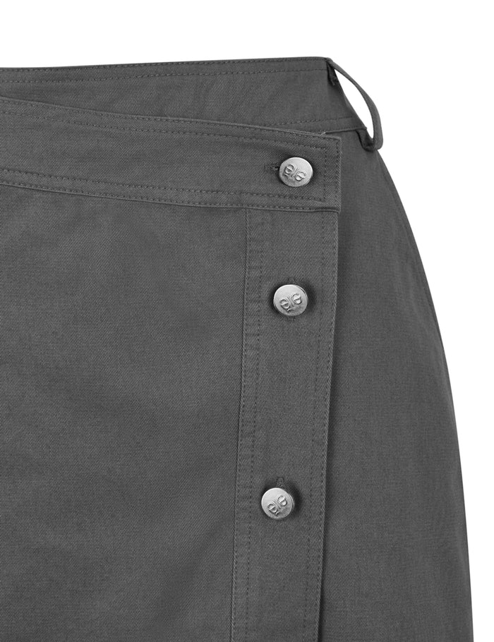 Esmé Studios ESErin Wrap Over Skirt Charcoal Grey