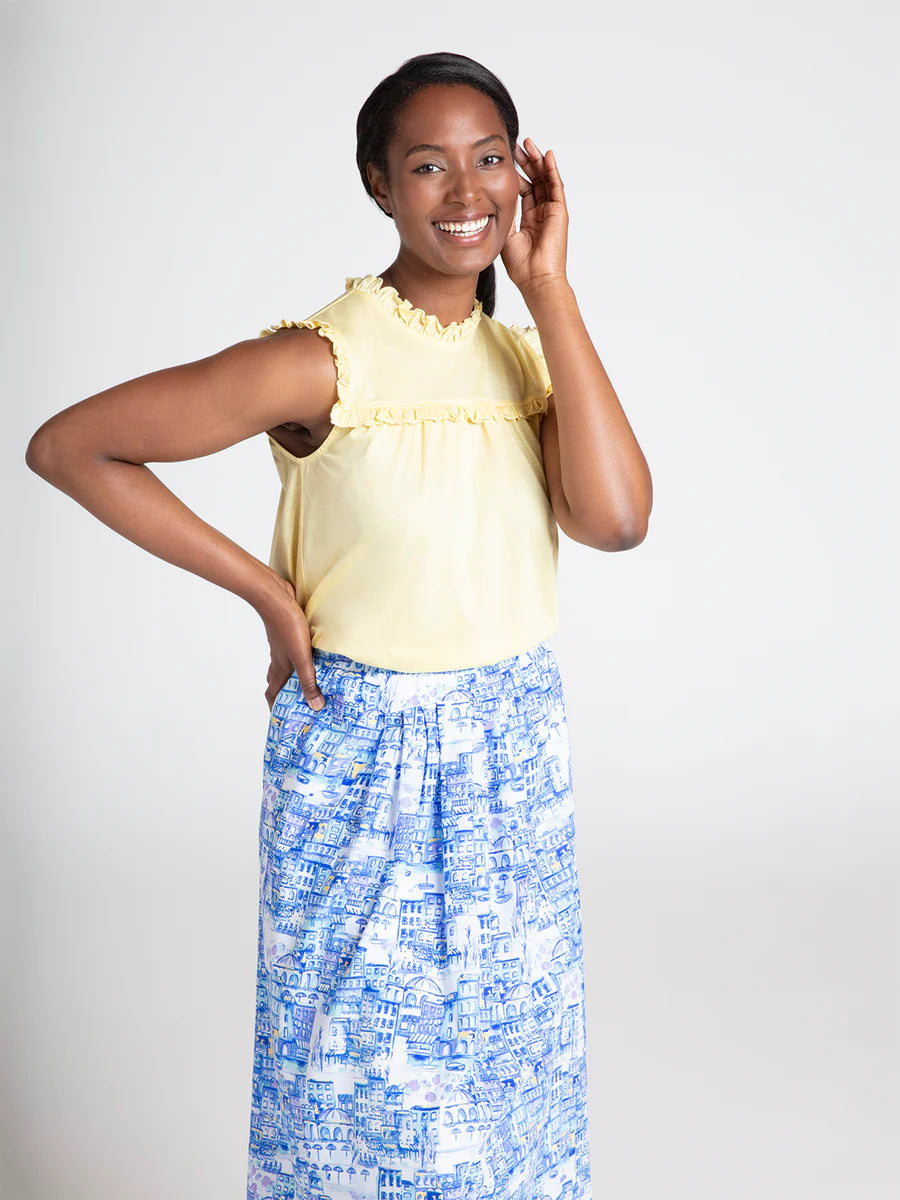 Ladies yellow cotton tops hotsell