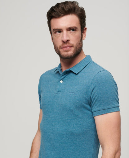 Superdry Classic Pique Polo Shirt Alaskan Blue Marl