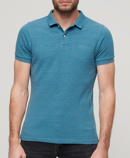 Superdry Classic Pique Polo Shirt Alaskan Blue Marl