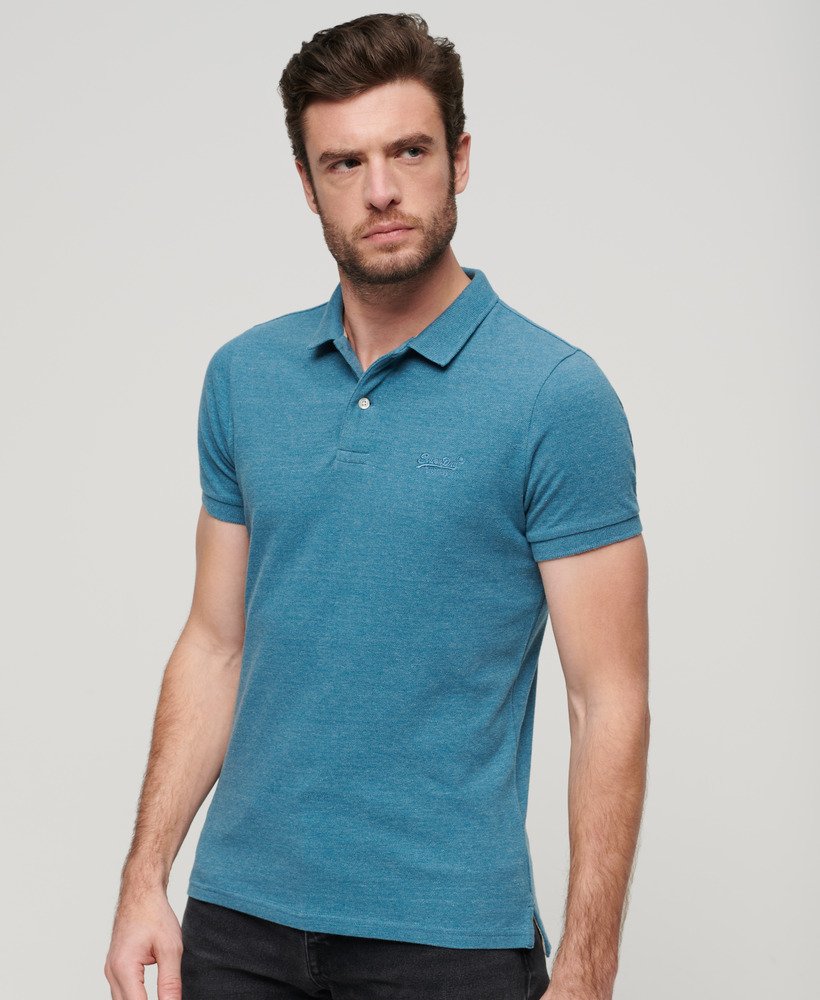 Superdry Classic Pique Polo Shirt Alaskan Blue Marl