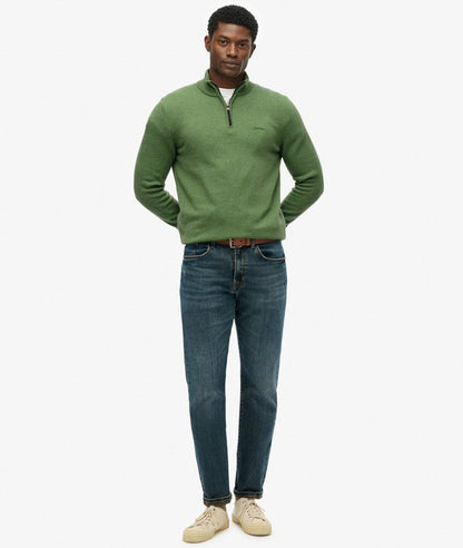 Superdry Wool Blend Half Zip Jumper Artichoke Green Marl