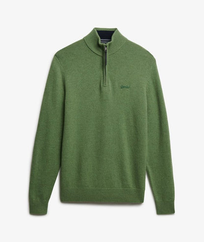 Superdry Wool Blend Half Zip Jumper Artichoke Green Marl