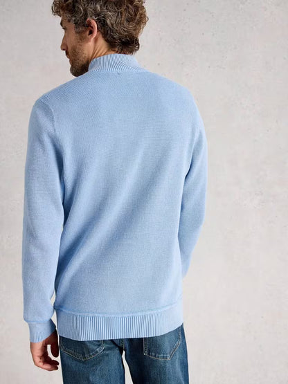 White Stuff Attadale Funnel Neck Long Sleeve Jumper Light Blue
