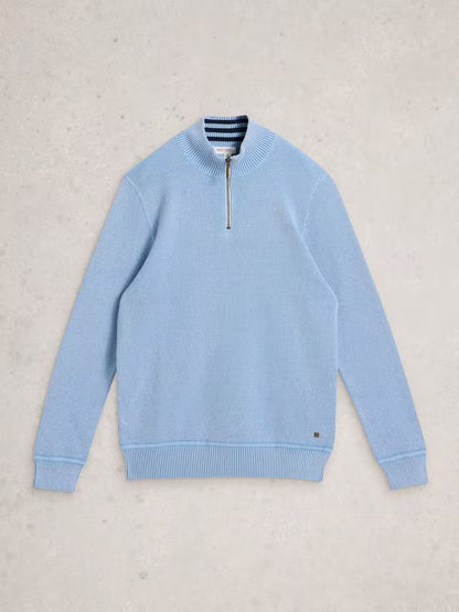 White Stuff Attadale Funnel Neck Long Sleeve Jumper Light Blue