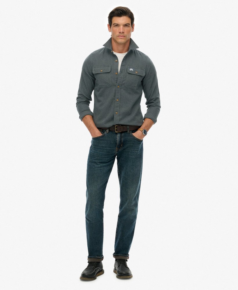 Superdry Flannel Workwear Shirt Balsam Green