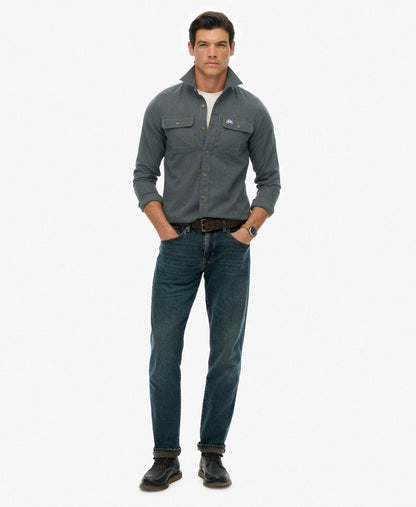 Superdry Flannel Workwear Shirt Balsam Green