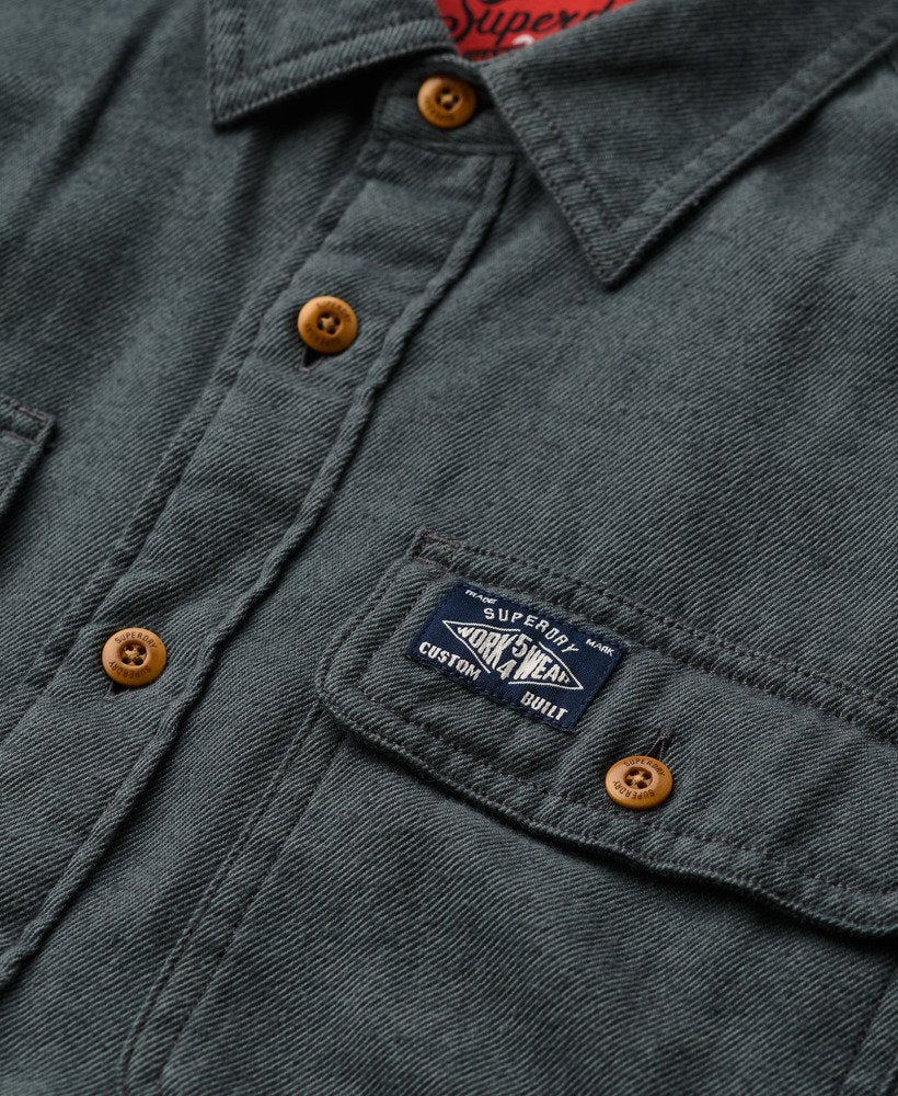 Superdry Flannel Workwear Shirt Balsam Green