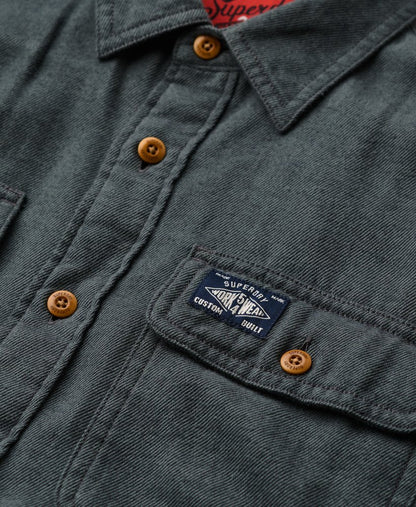Superdry Flannel Workwear Shirt Balsam Green