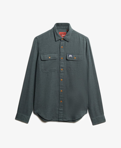 Superdry Flannel Workwear Shirt Balsam Green