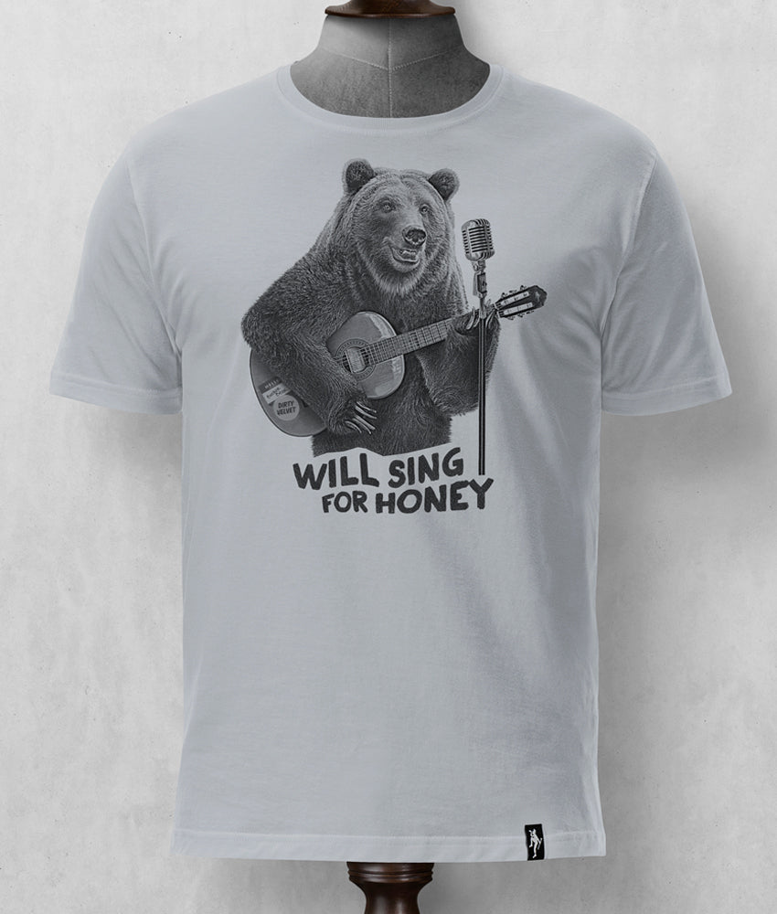 Dirty Velvet Busker Bear T-Shirt Dirty Velvet clothing Funky Tshirts Dirty Velvet's designs