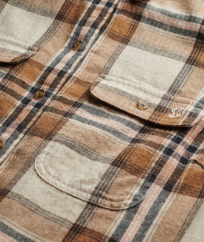 Superdry Lumberjack Check Flannel Shirt Beige/Cream Check