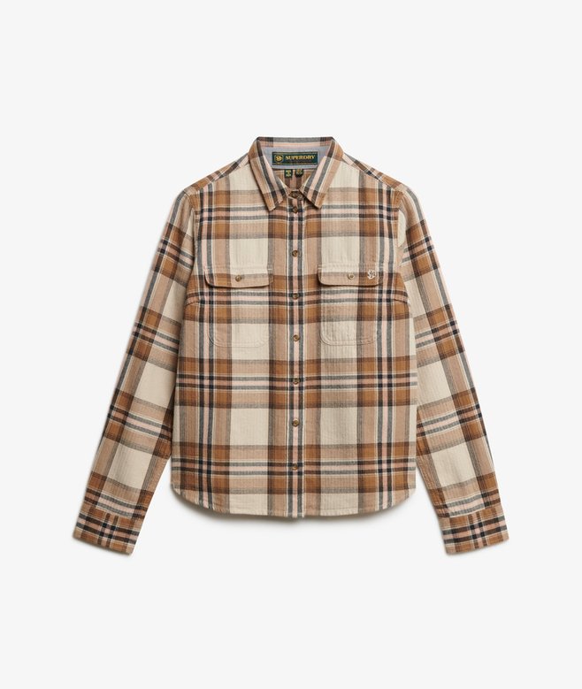 Superdry Lumberjack Check Flannel Shirt Beige/Cream Check