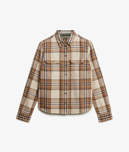 Superdry Lumberjack Check Flannel Shirt Beige/Cream Check