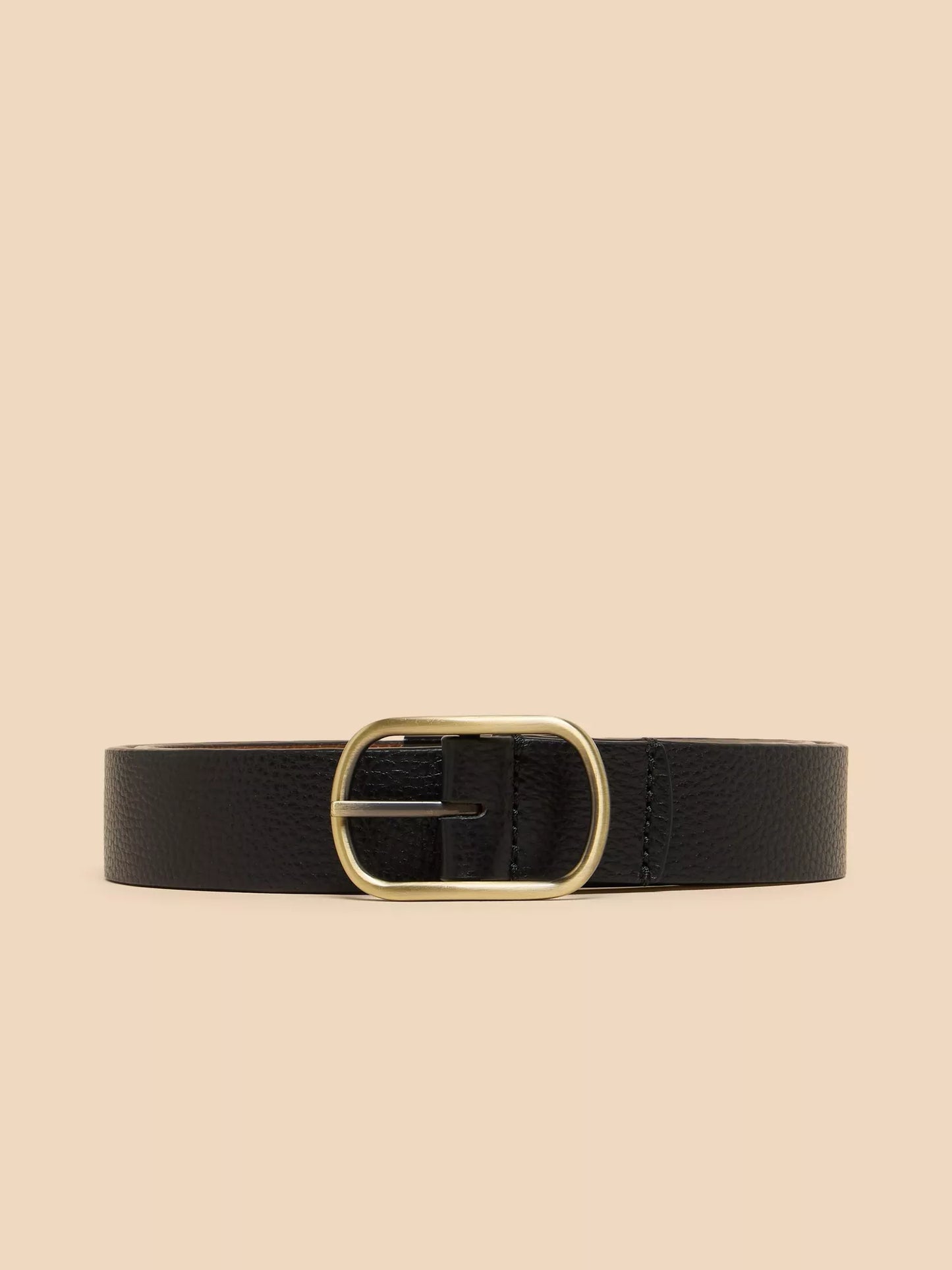 White Stuff Reversible Belt Leather Pure Black