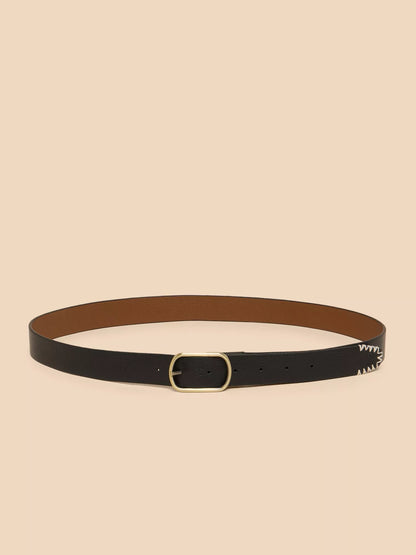 White Stuff Reversible Belt Leather Pure Black