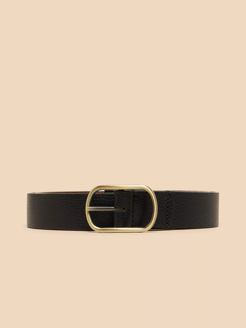 White Stuff Reversible Belt Leather Pure Black