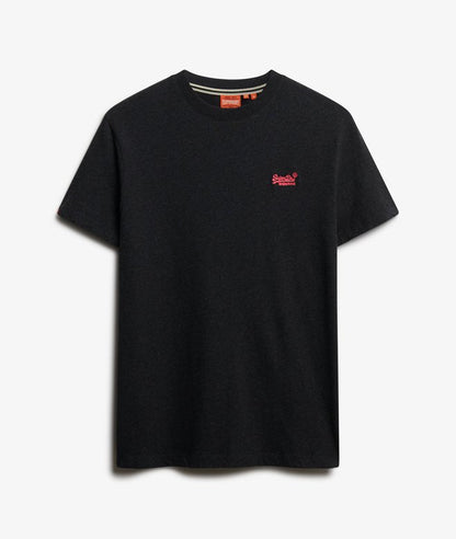 Superdry Organic Cotton Essential Logo T-Shirt Raven Black Marl/Pink
