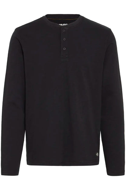 Blend Grandad Long Sleeve Top Black Beauty