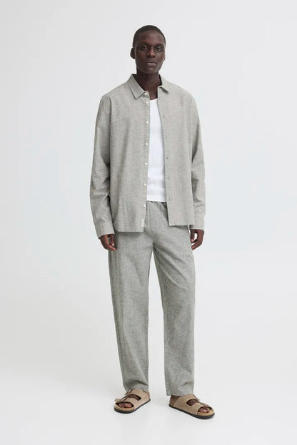 Blend Aban Linen Trousers Dusty Olive