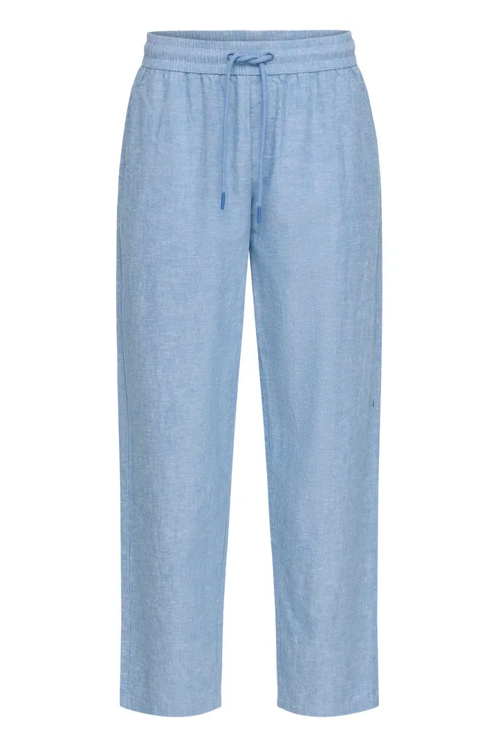 Blend Aban Linen Trousers Lichen Blue
