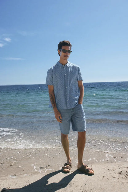 Blend Aban Short Sleeved Shirt Lichen Blue