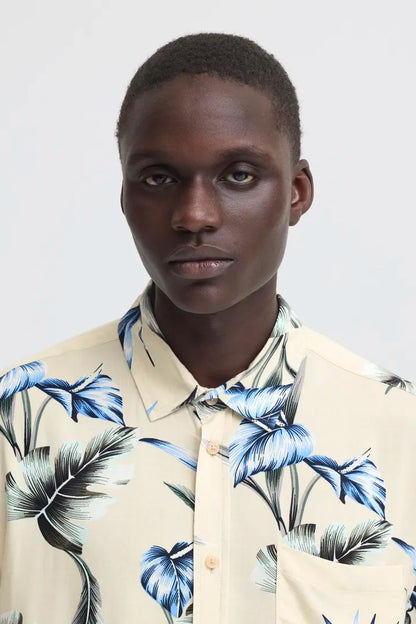 Blend Amelo Shirt Print Oyster Grey