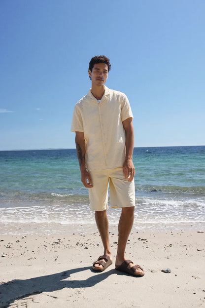 Blend Aulia Short Sleeved Shirt Bleached Sands