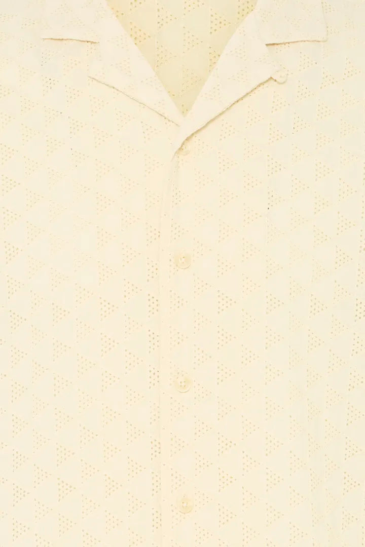 Blend Aulia Short Sleeved Shirt Bleached Sands