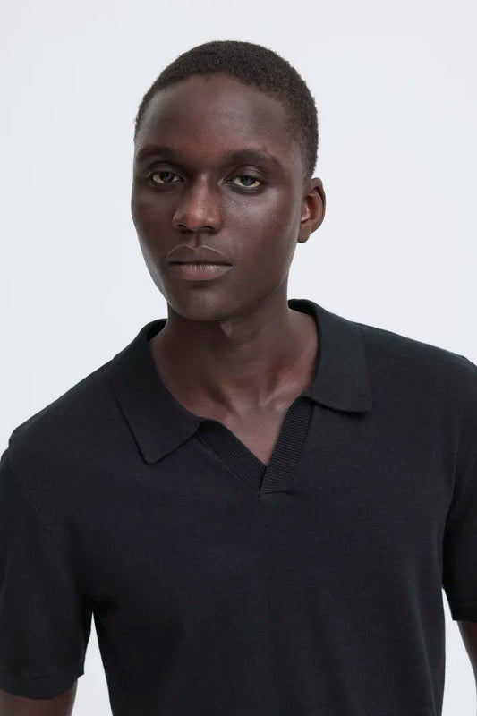 lend Bray Knit Polo Top Black Beauty Mens Smart Stylish Top from Blend