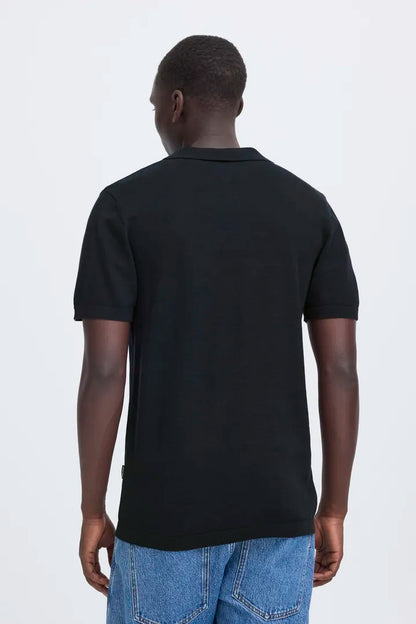 Blend Bray Knit Polo Top Black Beauty
