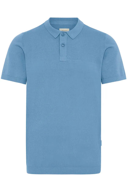 Blend Bray Knit Polo Top Copen Blue