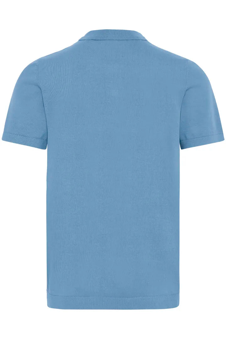 Blend Bray Knit Polo Top Copen Blue