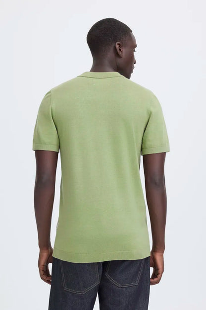 Blend Bray Knit Polo Top Oil Green