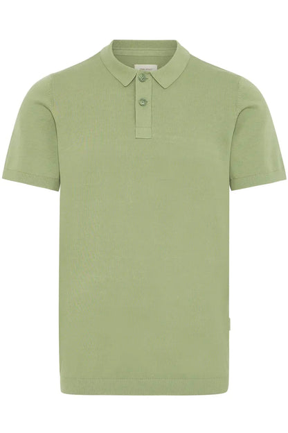 Blend Bray Knit Polo Top Oil Green