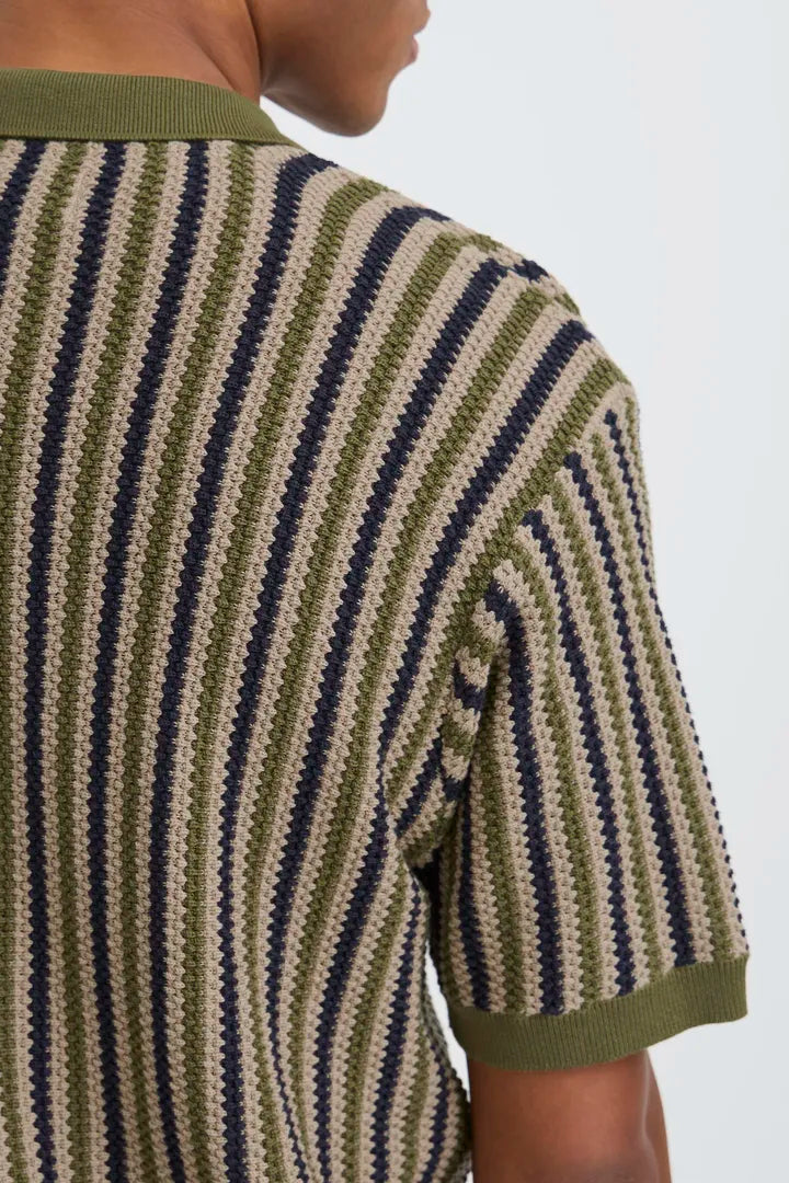 Blend Carly Polo Knit Top Winter Moss