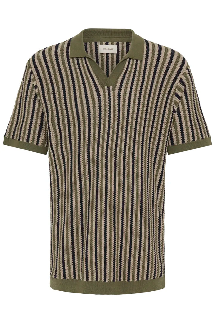 Blend Carly Polo Knit Top Winter Moss