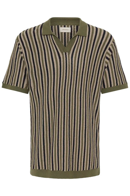 Blend Carly Polo Knit Top Winter Moss